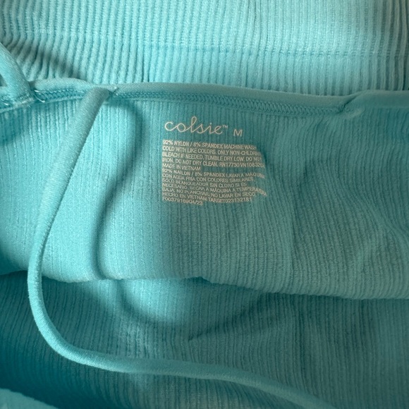 Colsie Teal Ribbed Tank Top - Picture 3 of 3